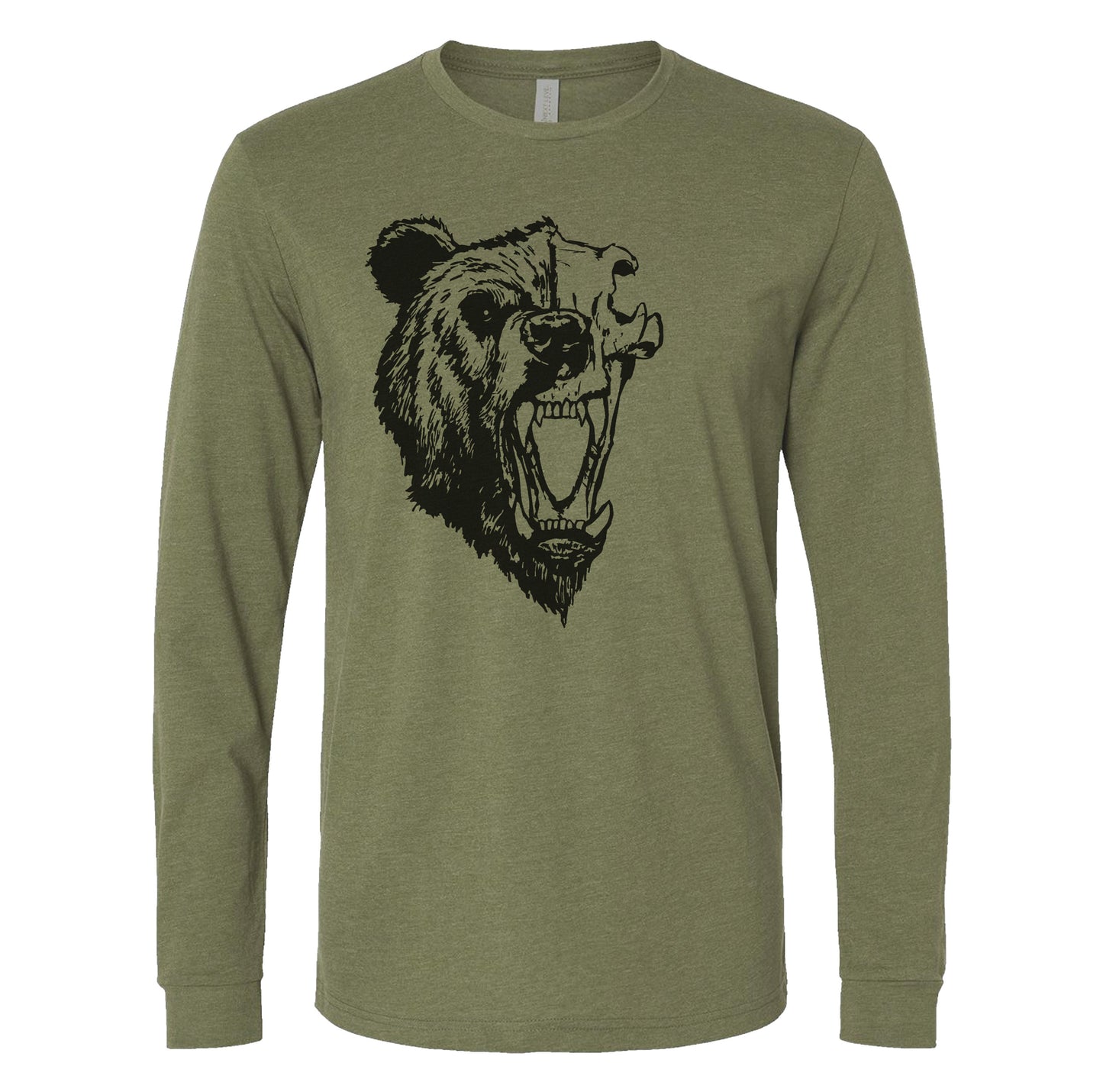Half Bear Skull Long Sleeve Shirt