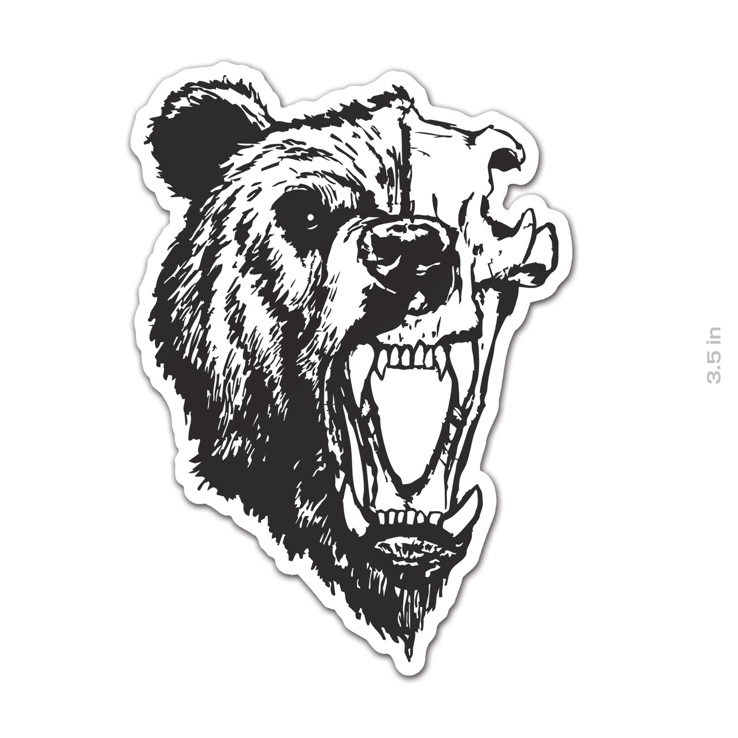 Half Bear Skull Sticker